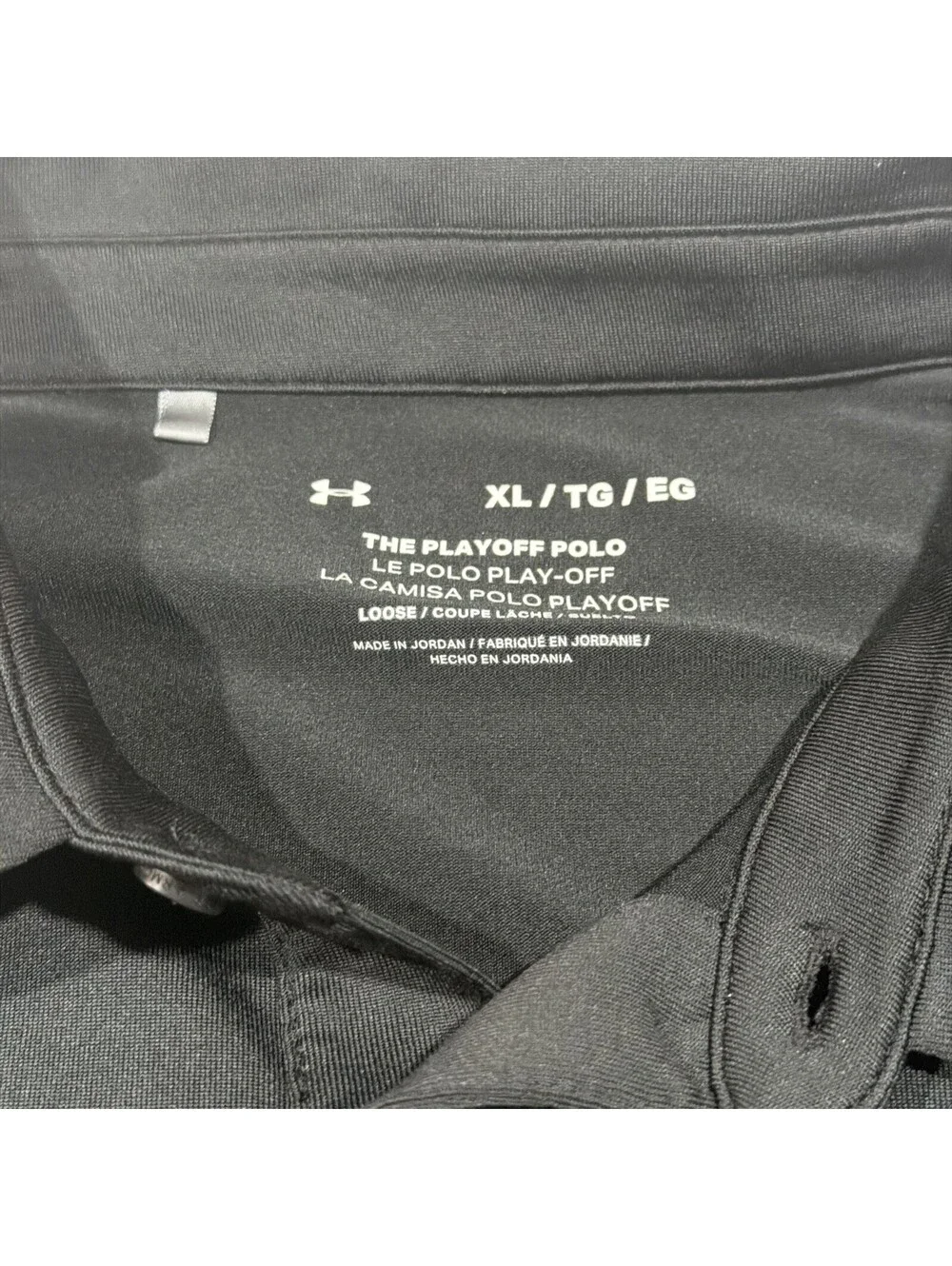 UA Under Armour Playoff Polo Shirt Mens XL Black, Grey And White